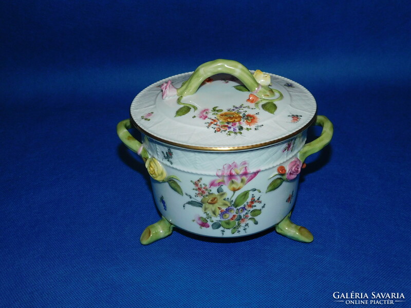 Herend bouquet de herend richly painted biscuit holder