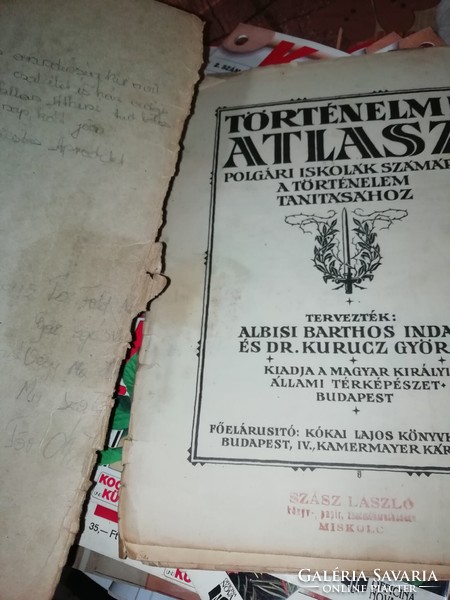 Történelmi atlasz Polgári iskolák számára Albisi Barthos Indár