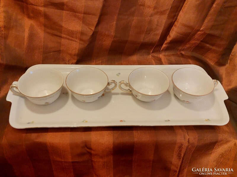 Zsolnay coffee cups with tray.