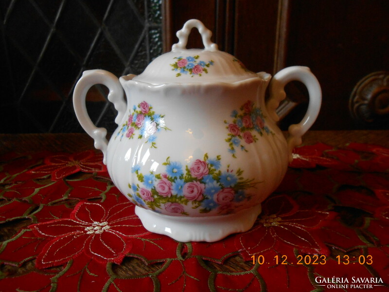 Zsolnay bouquet patterned sugar bowl for tea set