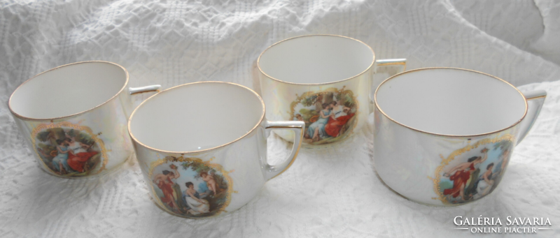 4 antique teacups with luster 1200/pc