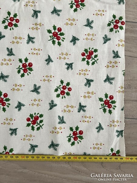 Textil hatású  karácsonyi terítő 150x129 cm vágható!