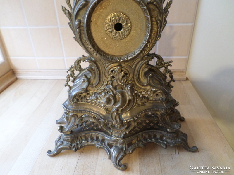 Old copper ornate Rococo mantel clock without clockwork