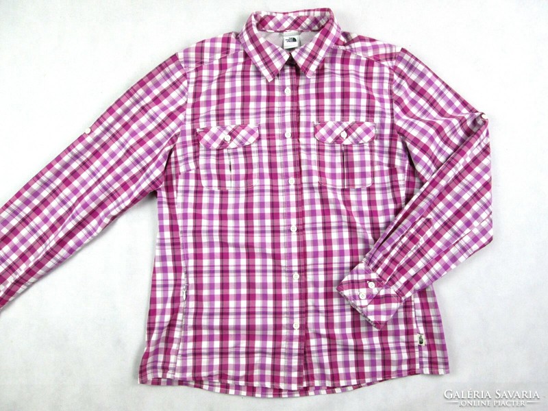 Original the north face (l) sporty checkered women's hiking shirt