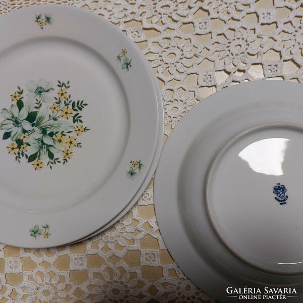 Lowland, rare green-yellow flower patterned plates