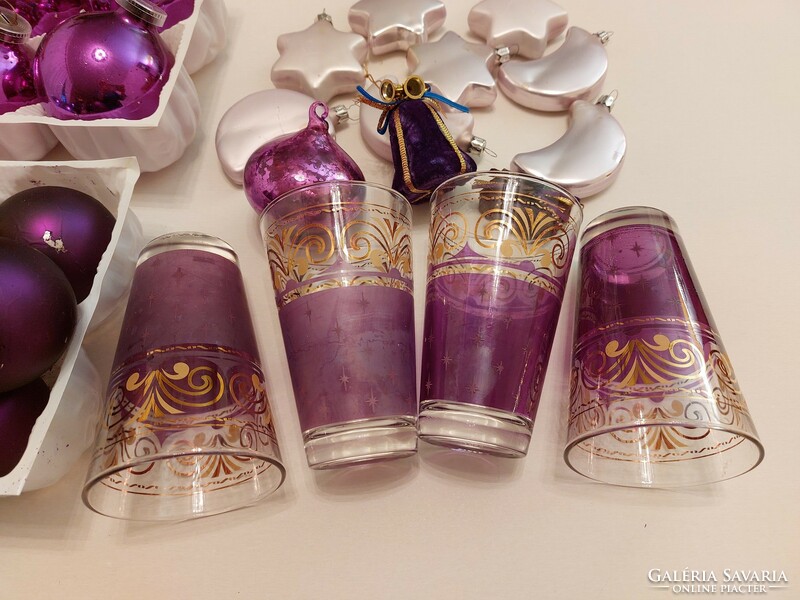 Karácsonyi lila dekorcsomag karácsonyfadísz pohár