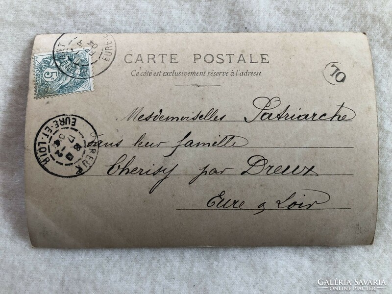 Antique, old postcard with long address - 1904 -7.