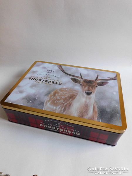 Marks&spencer Christmas deer metal box 27.5X20.5X6.5 Cm