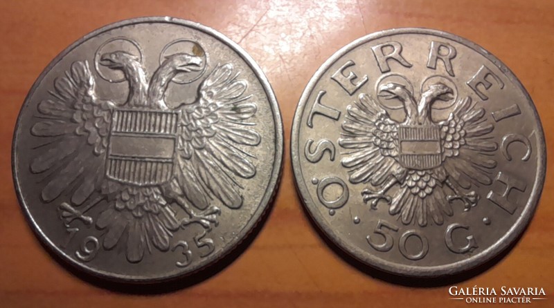 Ausztria 1 schilling 50 groschen 1935 . POSTA VAN ! Olvass  !