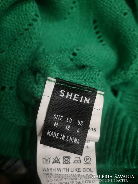Shein 38-40-es zöld, vintage csipkekardigán, 100 %polyester