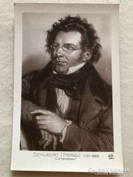 Antik, régi Schubert Franz képeslap - Postatiszta                                 -8.