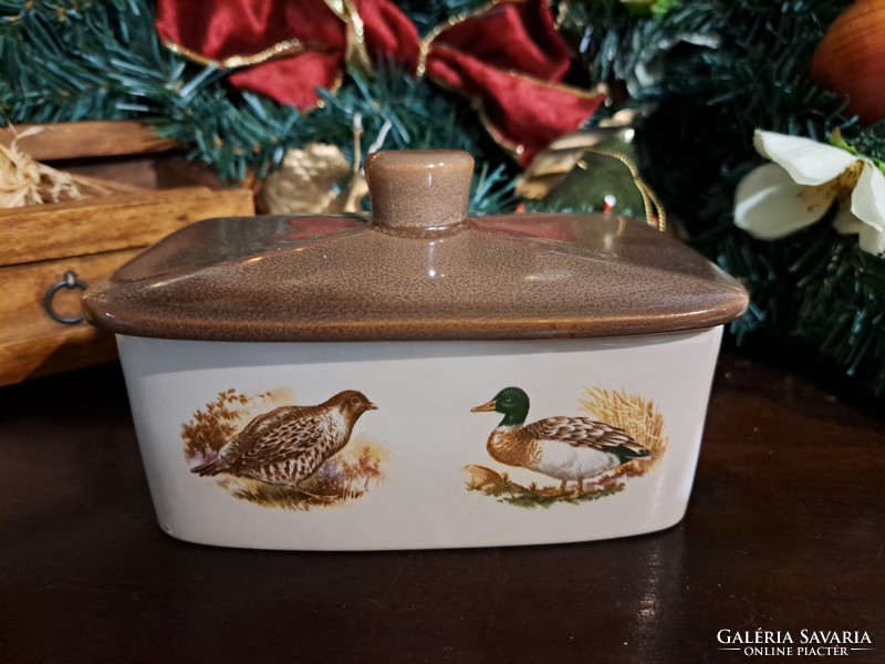 Royal Worcester palissy faience butter dish