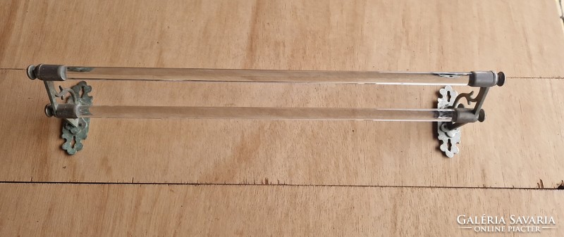 Francia üveg-fém törülköző tartó