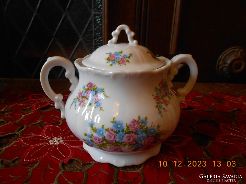 Zsolnay bouquet patterned sugar bowl for tea set
