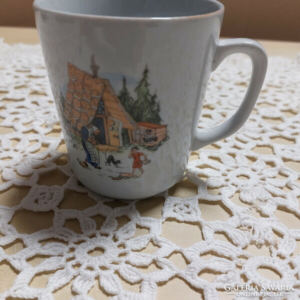 Antique Zsolnay story mug, Jancsi and Juliska, homemade gingerbread