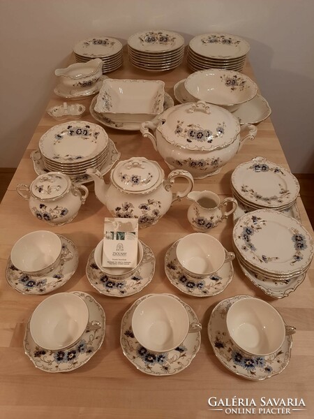 New cornflower zsolnay 54-piece dinner set, boxed + tea, cookies, sandwiches