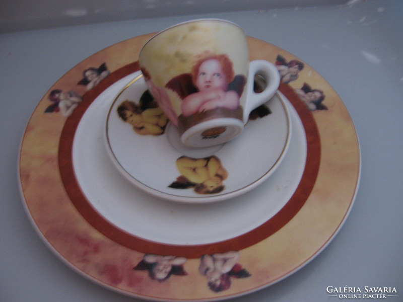 Angelic porcelain snack and breakfast trio
