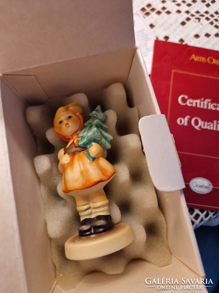 Goebel porcelain m.J. Hummel 1997 little girl with pine tree with documents proving originality