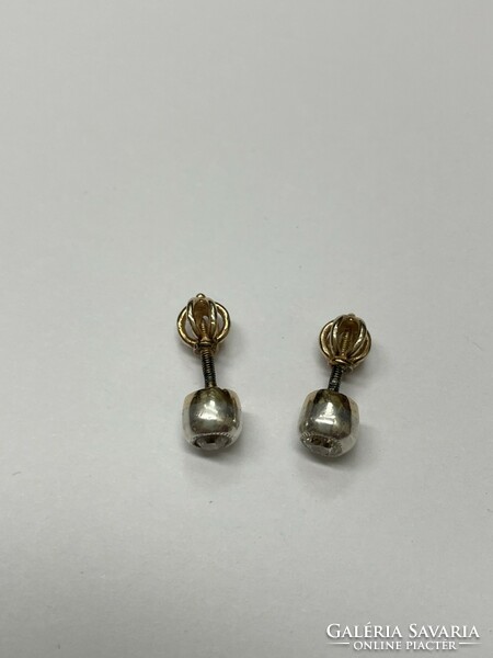 Gold buton earrings