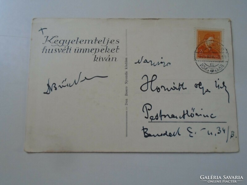 D200038  Képeslap 1930's Brückner József esztergomi kanokok aláírásával Don Bosco ny. K. Sávely D.