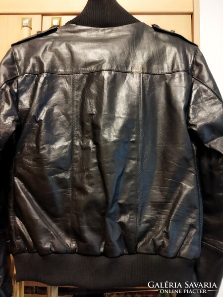 Women's leather jacket, black