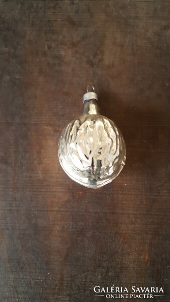 Old glass Christmas tree decoration, nuts