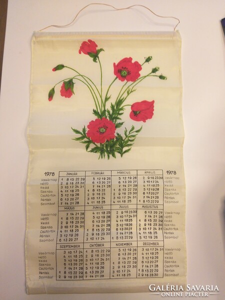 1978 -as retro falinaptár / textil naptár