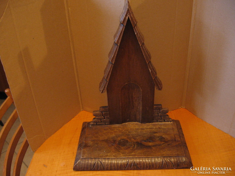 Wooden house for nativity scene