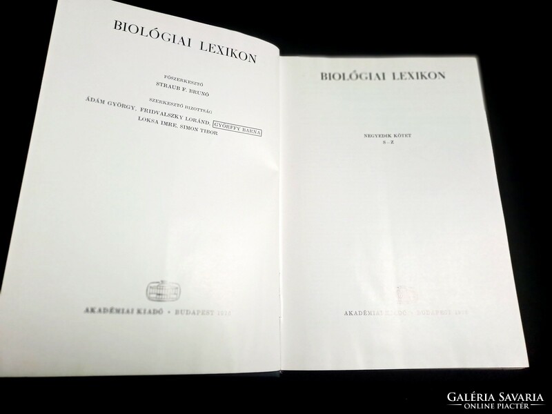 Biológiai lexikon teljes sorozat 4 kötet 1975-1978