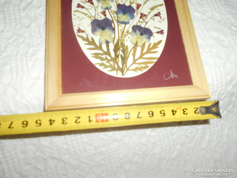 Framed Signed Flower Arrangement Violets Included