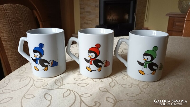 Zsolnay penguin children's mugs