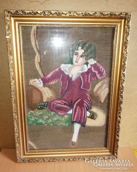 Lonely harlequin tapestry picture glazed picture frame 53.5 * 73.5 cm