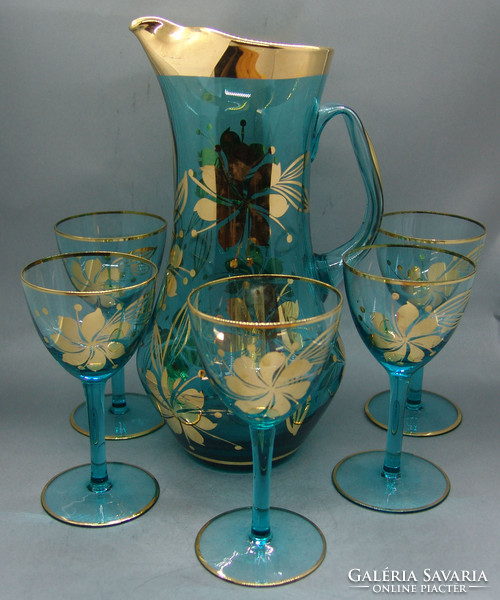 B325 antique gold-plated special colored glass wine set