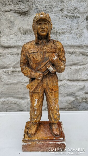 Plaster soldier statue