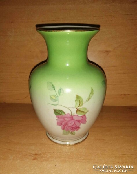 Antique Raven House porcelain rose pattern vase - 15 cm high (36/d)