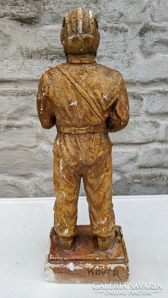 Plaster soldier statue