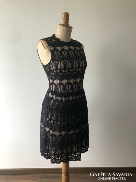 New oasis elegant black party dress, lace dress - size: 38, m, uk10
