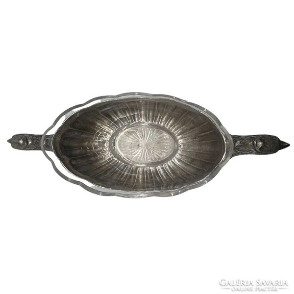 Eagle head tray with glass insert ez00385
