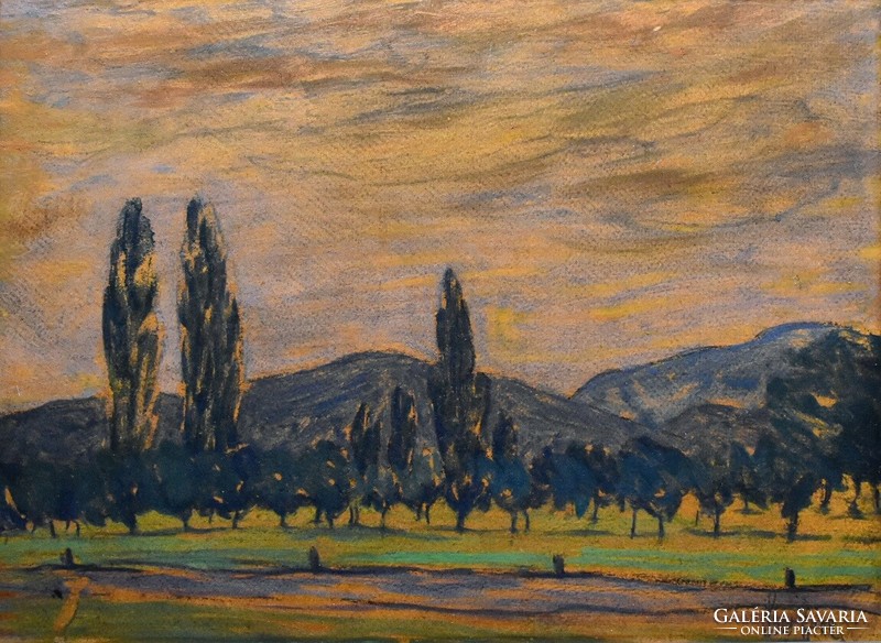 Ferenc Sass brunner (1882 - 1963): Sümeg landscape