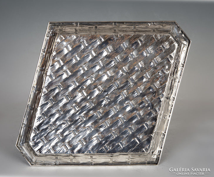 Silver braided tray - special shape