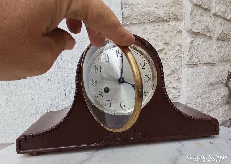 Desk clock bim-bam art deco art deco half-striker! Fireplace clock convex glass. Also video.