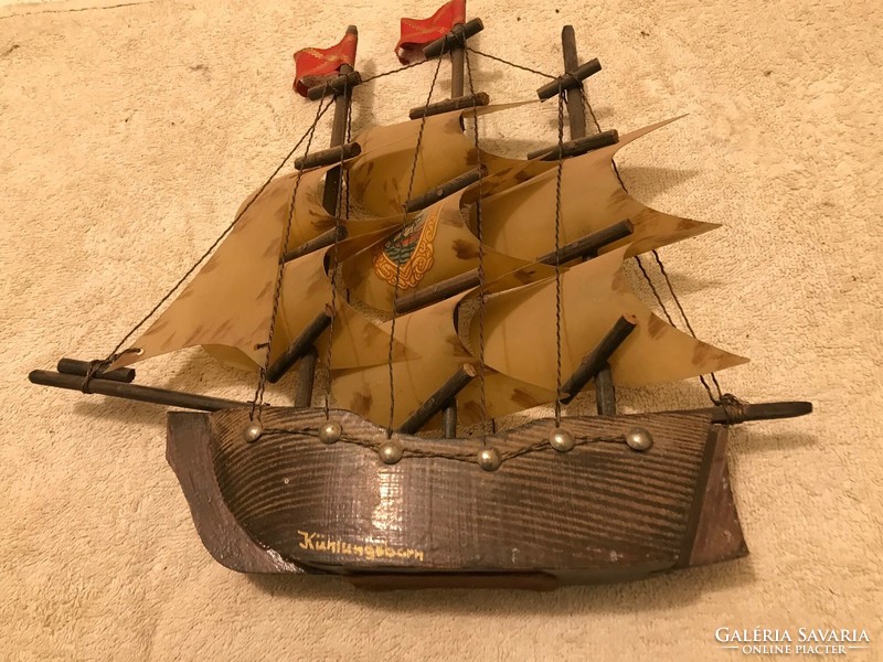 Sailing ship model, with Kühlungsborn inscription, xx.Szd. Second half. In brand new condition.