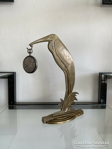 Art deco bronze pocket watch holder