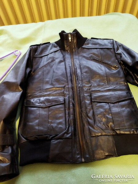 Women's leather jacket, black