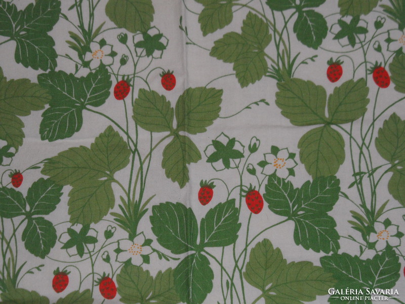 Strawberry pattern canvas decor curtain, tablecloth (4 pcs.)