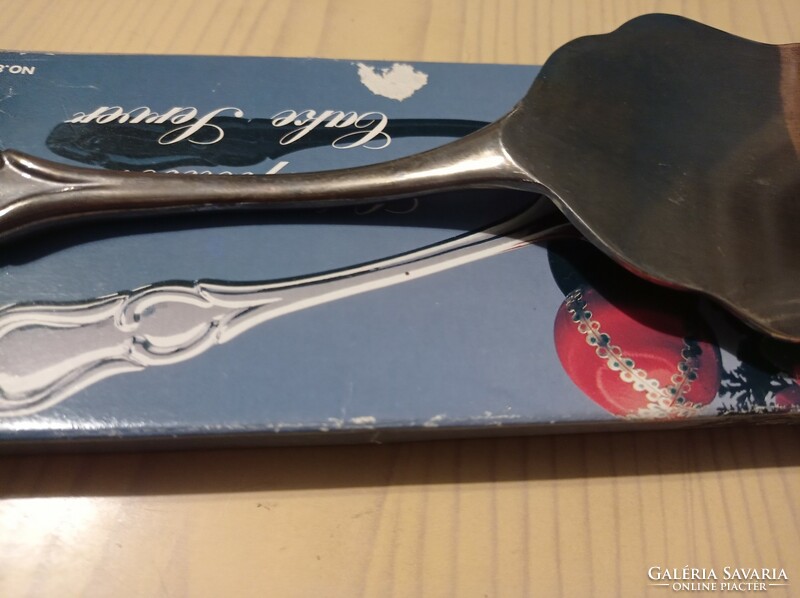 Christmas pattern silver-plated cake spatula 30 cm in its own box