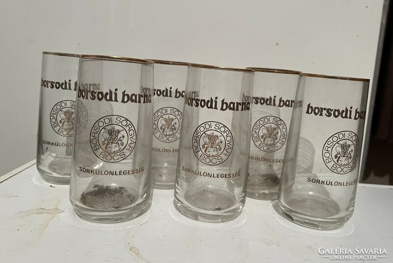 Retro soda glasses: Borsod beer