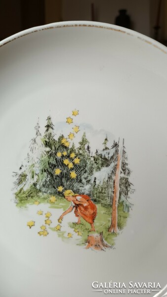 Hollóházi message-themed fairy-tale patterned star plates children's children's flat plate
