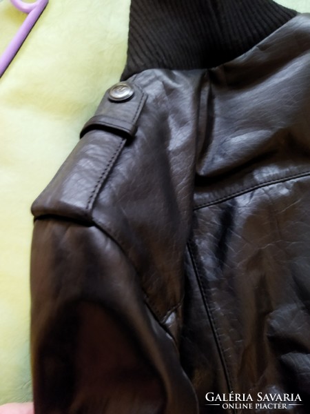 Women's leather jacket, black