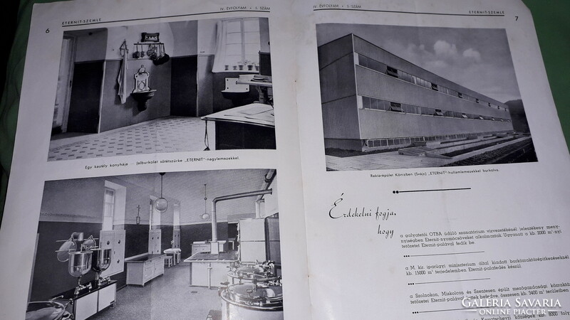 1937.szeptember ETERNIT SZEMLE építőipari korabeli szakírányú reklám újság/katalógus a képek szerint